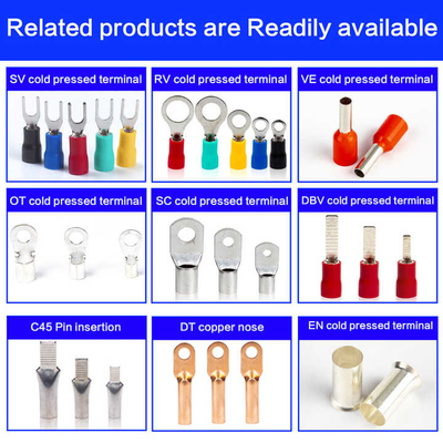 Lug Tubular One Hole Copper Cable Crimp Connectors OT Tinned Open Terminal